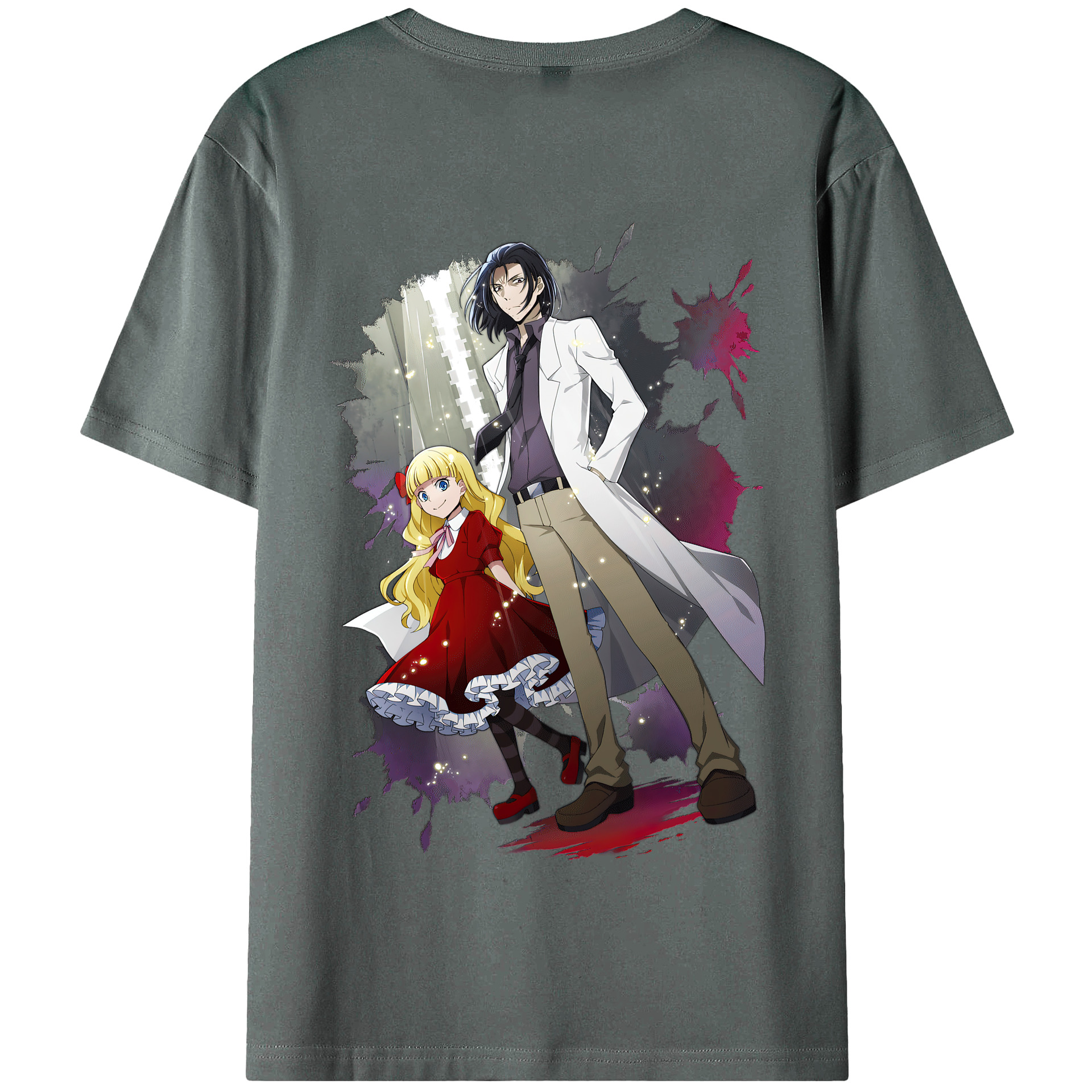 （画像用） 文豪ストレイドッグス Bungo Stray Dogs 綿100％半袖Tシャツ（背面プリント）